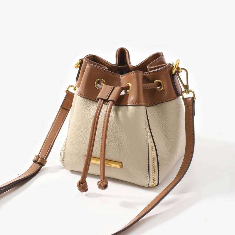 2023 Designer New Fashion Female Shoulder Cross Body Cowhide Short Handle bag Genuine Leather Women Small Bucket Bags