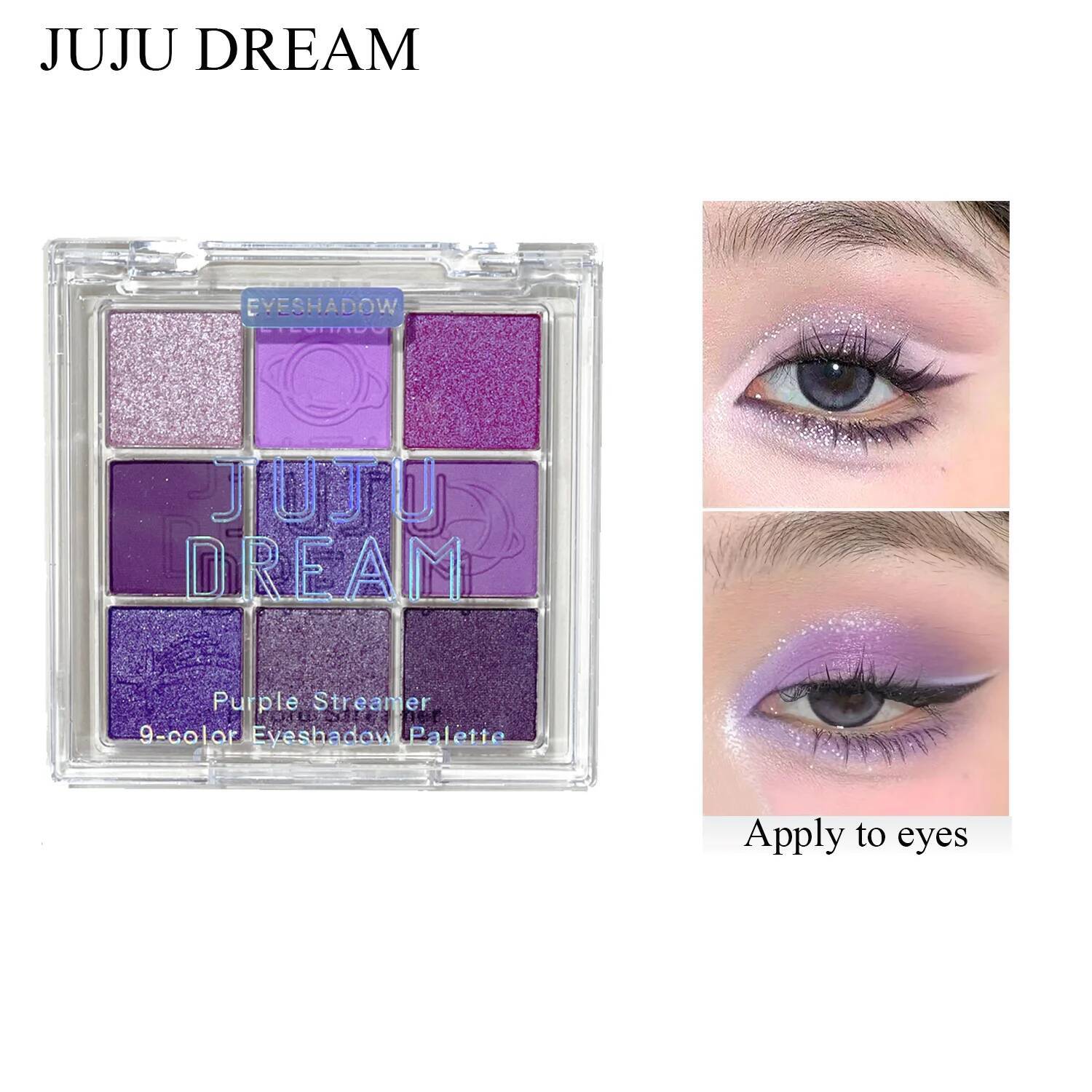Nine-Grid Purple Eyeshadow, Smoky Violet & Pearlescent Matte, Perfect for an Alluring and Enchanting Eye Makeup.