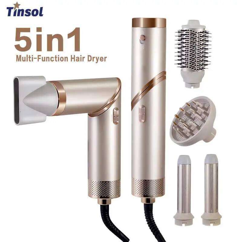 5 in 1 Multi-function portable foldable dryer negative ion hair care curling iron styling set