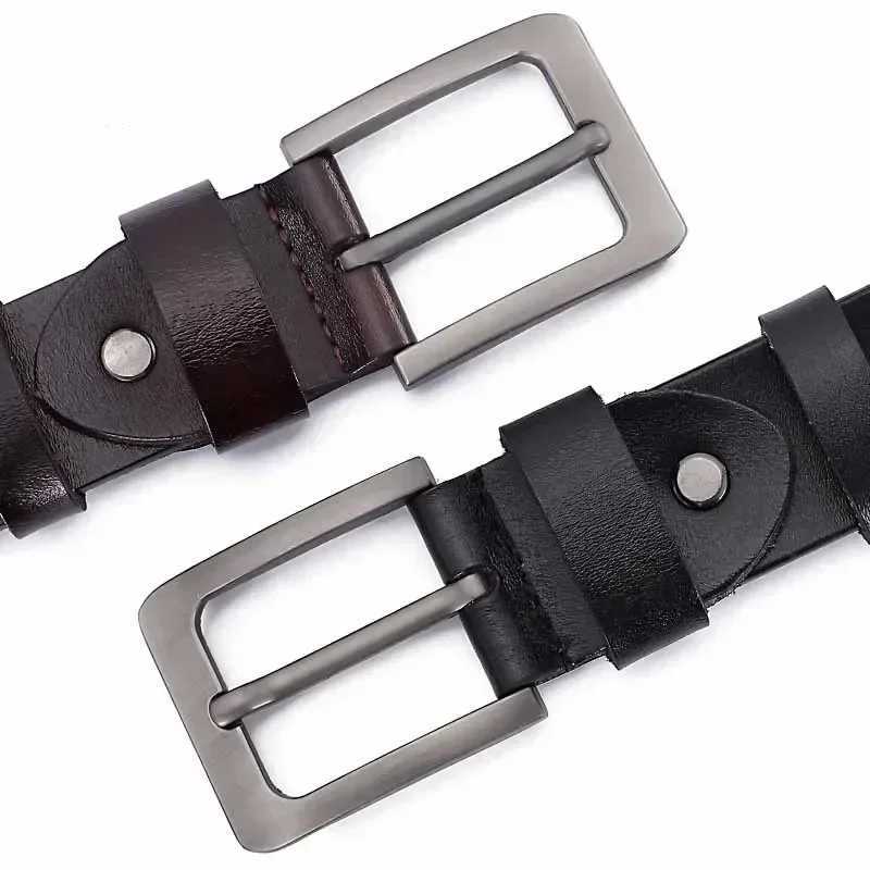 High Quality Real Genuine Leather Pin Buckle Mens Belts Waist for Jeans Plus Size LONG Large 130 140 150 160 170 cm Men BeltsXJ250602