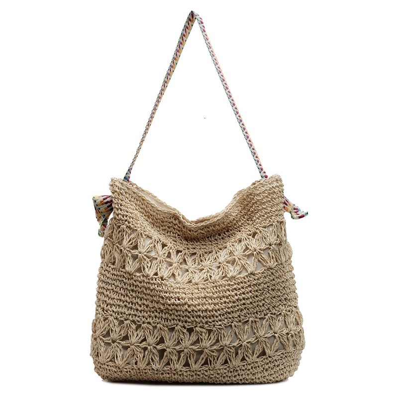 designer Large Capacity Woven Straw Bag for Women 2025 Summer New Vacation Beach Underarm Bag Seaside Tote Underarm Bag
