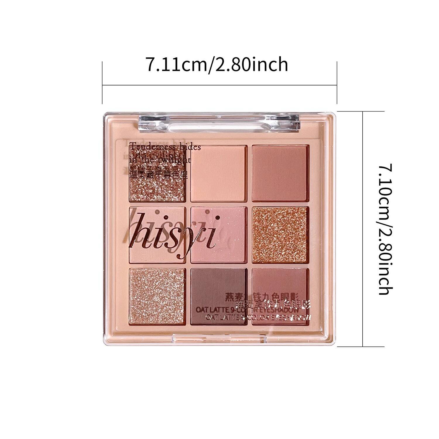 HISYI 9-Color Matte & Shimmer Eyeshadow Palette - Milk Tea Nude Tones for Everyday Glam, Portable Cosmetics