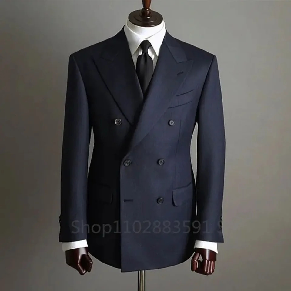 Blazer Pants Fashion Solid Color Mens Office Business Double breasted Suit Groom Wedding Dress Host Groom Dress Host Tuxedo 250603