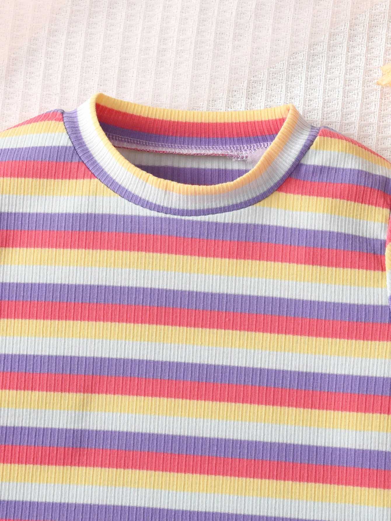 Girls Short Sleeve T-Shirt Summer Stripes Clothing Comfort Children 1-8 Years Old Half Sleeve Top Kids Casual Baby Outdoor Wear T250603