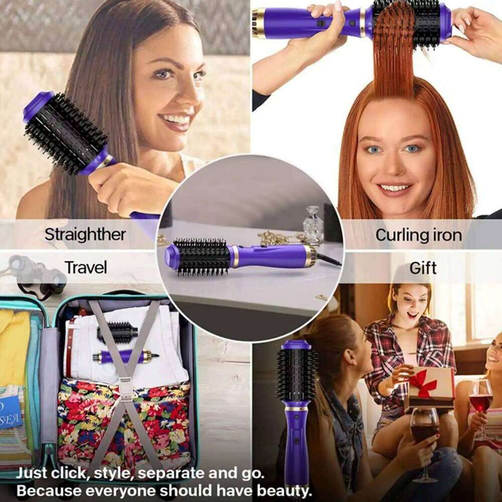 Hot Air Brush 1000W Hair Dryer Comb Electric Blower In1 Curling Iron One Step 3 Gears Roller and Straightener Styling Tool