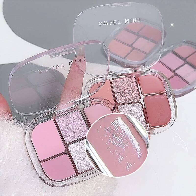 Korean 6-color Eye Shadow Multi-function Powder Blusher Eyeliner Matte Pearl Light Brightening Makeup Comprehensive Plate