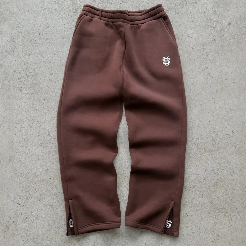 2025 Fashion Embroidery Casual Slim Pants Y2k Street Wearing Solid Color Sport Pants Men and Women Couple Straight Leg Pants 250527