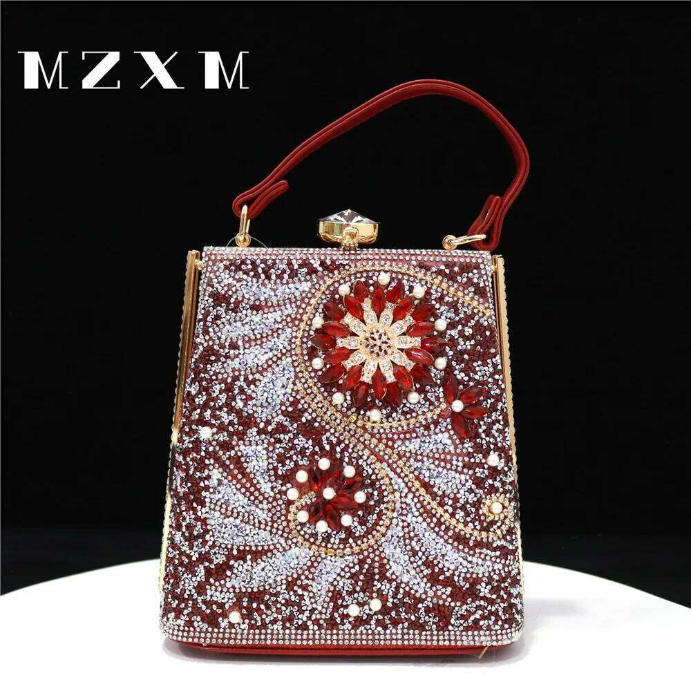 Sier Party Fashion Evening Bag Opening Water Dia Print Pearl Women's New Arrival Day Handbag