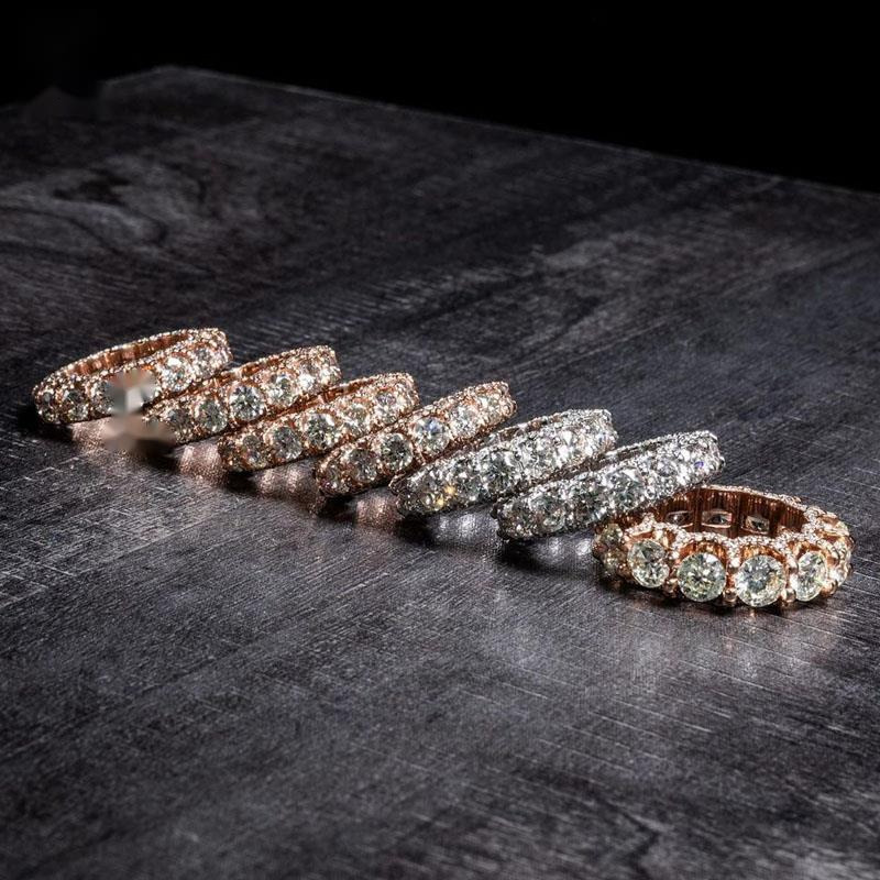 Latest Design 925 Sterling Silver VVS Moissanite Diamond Ring Plated Rose Gold Custom Wedding Ring Womens Fashion Jewelry