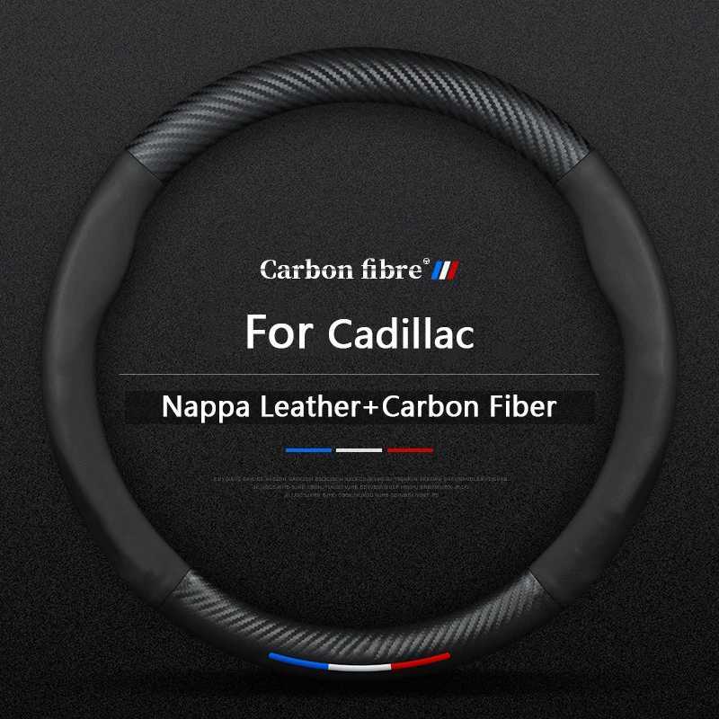 Anti Slip Breathable Carbon Fiber Leather Car Steering Wheel Cover For Cadillac Escalade CTS ATS SRX SLS STS XT5 XT6 CT4 CT5 CT6 R250603