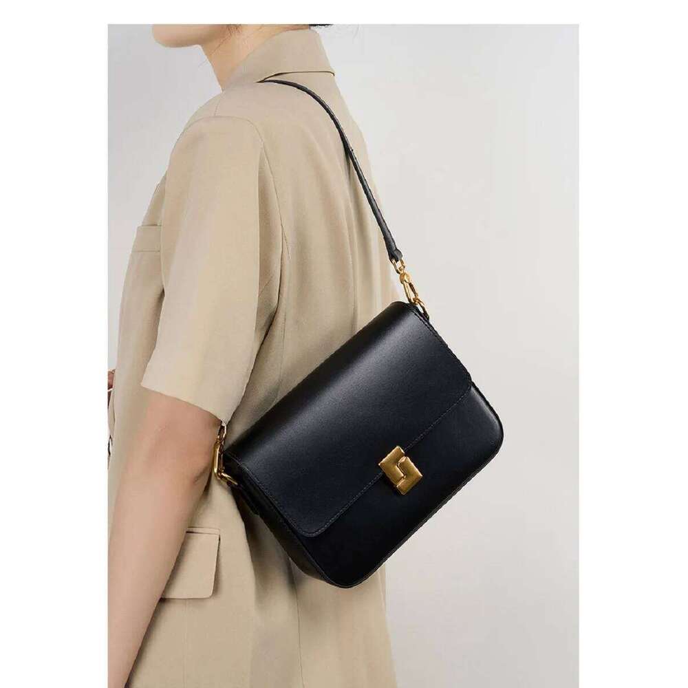 Genuine Leather Small Square For Women Crossbody High Quality Cowhide Fashion Women's Commuter Shoulder Bag