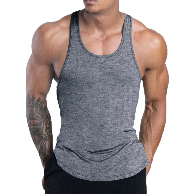 Mens Fitness Tank Top Summer Training Undershirt men Basketball quickdry Breathable loose casual Sports Vest 250527