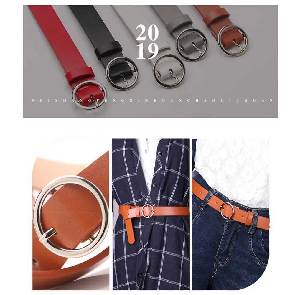 NEW High-end Round Women Belt Fashion Waist Belt Leather Metal Buckle For Ladies Leisure Dress Jeans Decoration Waistband XJ250602