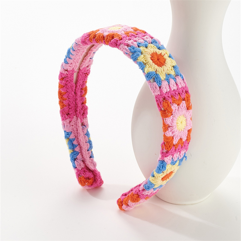 New holiday style knitted hair bands flowers hollow women's French headband rustic style hair accessories