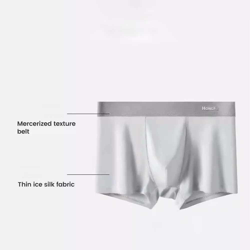 4Pcs Mens Boxers For Soft Touch Sexy Mens Underwear U Pouch Design Ice Silk Mens Underwear Plus Size Boxers W250603