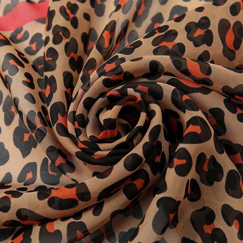 Summer Chiffon Leopard Print Square Scarf Woman Small Scarves Fashion Decorative Scarves Neckerchief Handkerchief 68*68cm W250602