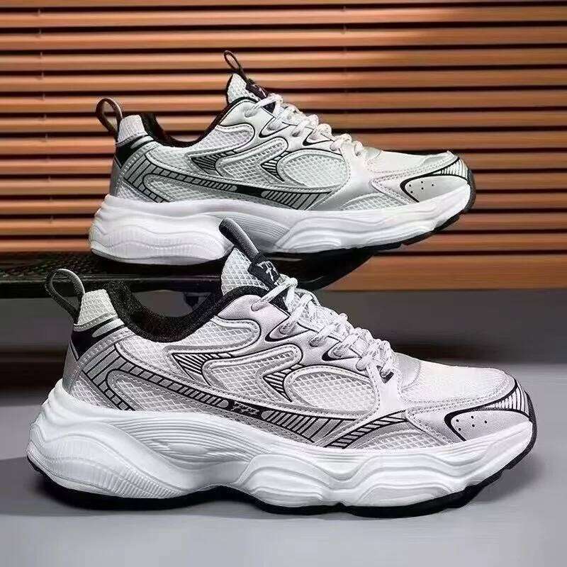 2025 New Dad Trbottomy Sneakers Men's Outdoor Sports Summer Breathable Thick-Soled Casual Shoes