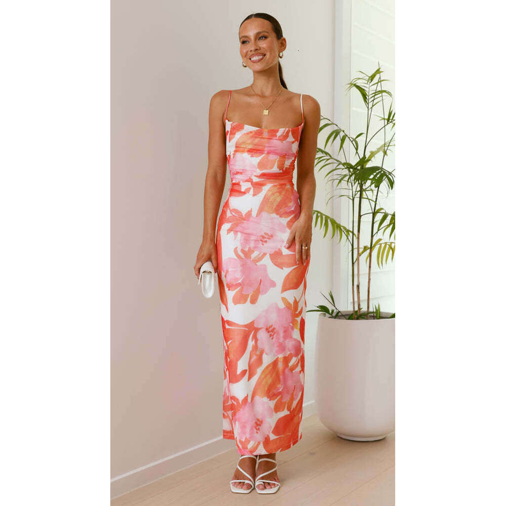 Women's Printed Sleeveless Tank Top Sexy Slim Fit Bodycon Dress Summer Women B5