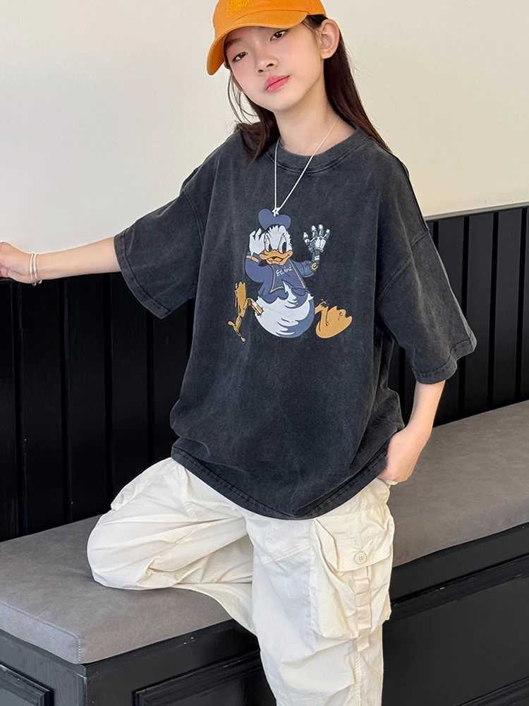 Girls Short Sleeve T-shirt and Childrens Top for Summer 2025 New Style for Girls and Adults Vintage and Stylish Half Sleeve T250603