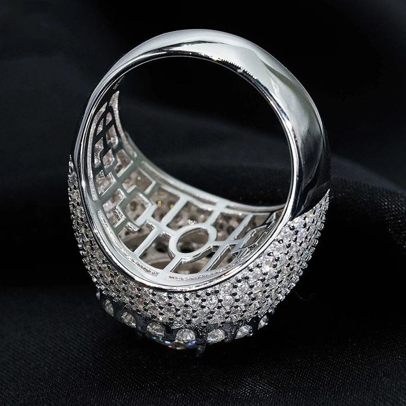 Luxury Custom Initial Moissanite Diamond 925 Silver Championship Ring Hip Hop Bling VVS Perfect Gift for Men