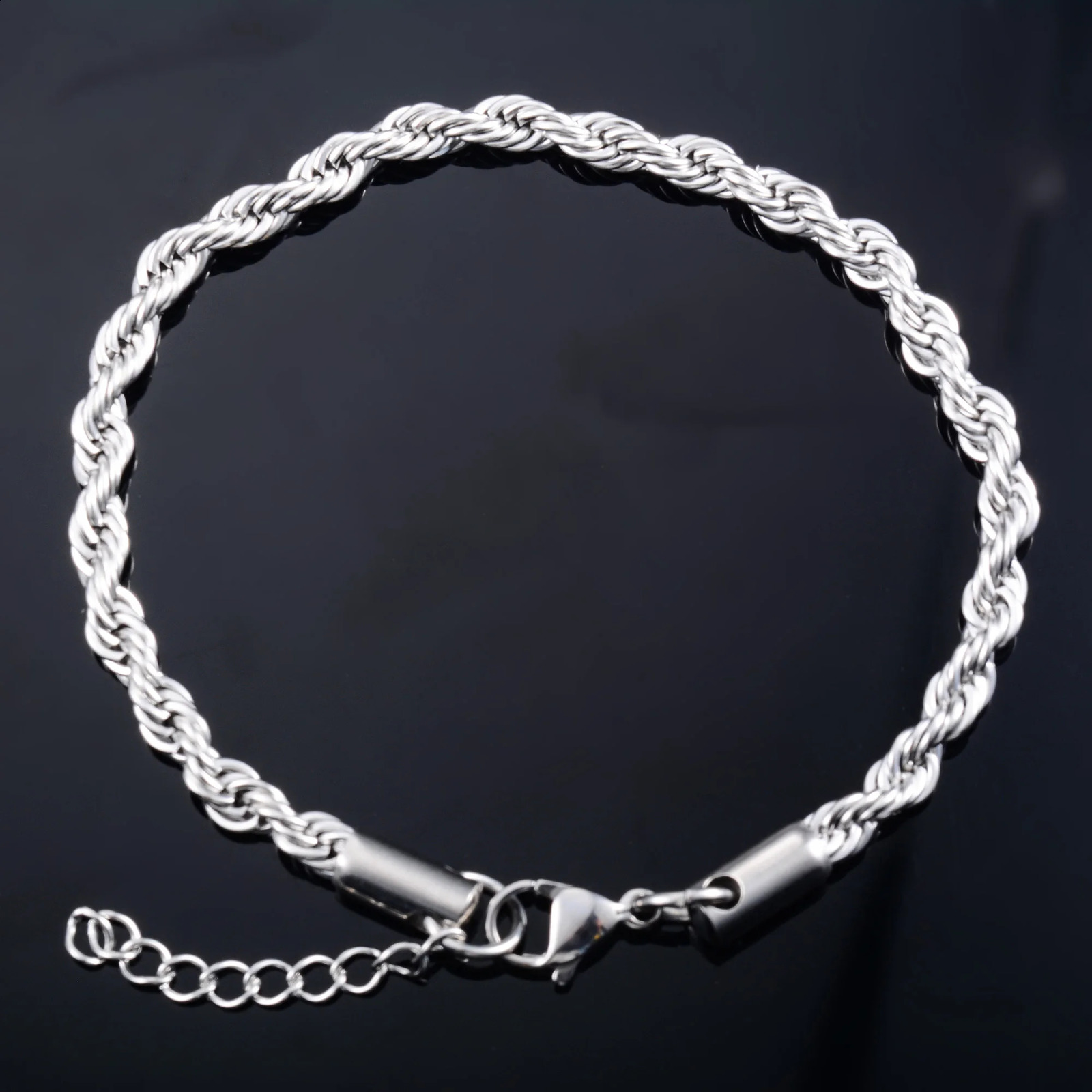 Men Stainless Steel Rope Chain Bracelet for Women Hand Bangle GoldSilver Color Foot Ankle Anklet Jewelry Accessories DIY Gift 250528