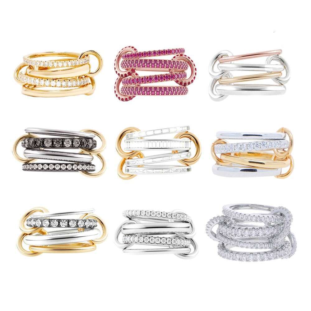 New Creative Zircon Stacking Four-Ring Set Fashionable Diamond-Studded Ring for Women Internet Celebrity Accessory