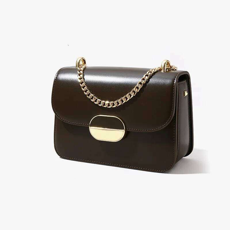 Genuine Leather Ladies Shoulder Underarm Bag Elegant Fashion Chain Sling Cowhide Women's Crossbody Bag