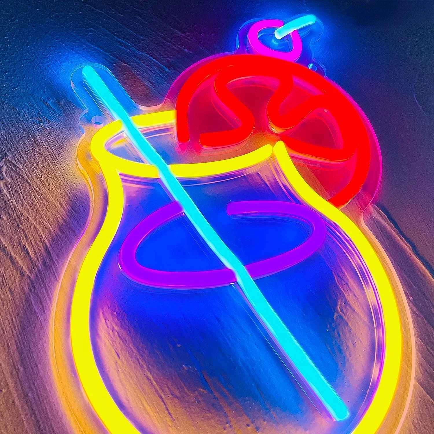 Cocktails Cup Neon Light Bar Sign For Bedroom Wall Neon Decoration for Cocktail Bar Home Bar Party Decor Christmas Holiday Gifts XJ250602