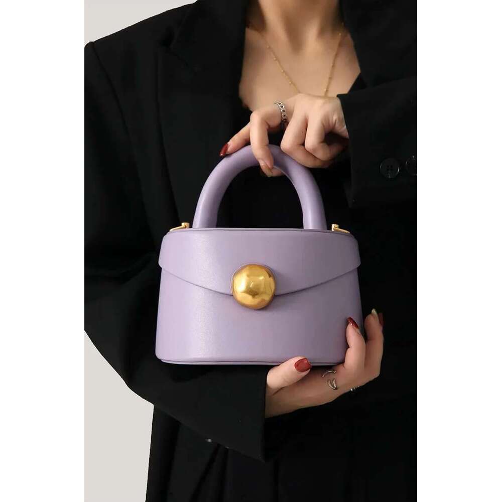 Handbag Women's Spring Summer New PU Soft Face Half Round Box Multi Color Versatile Bucket Single Shoulder Crossbody Bag