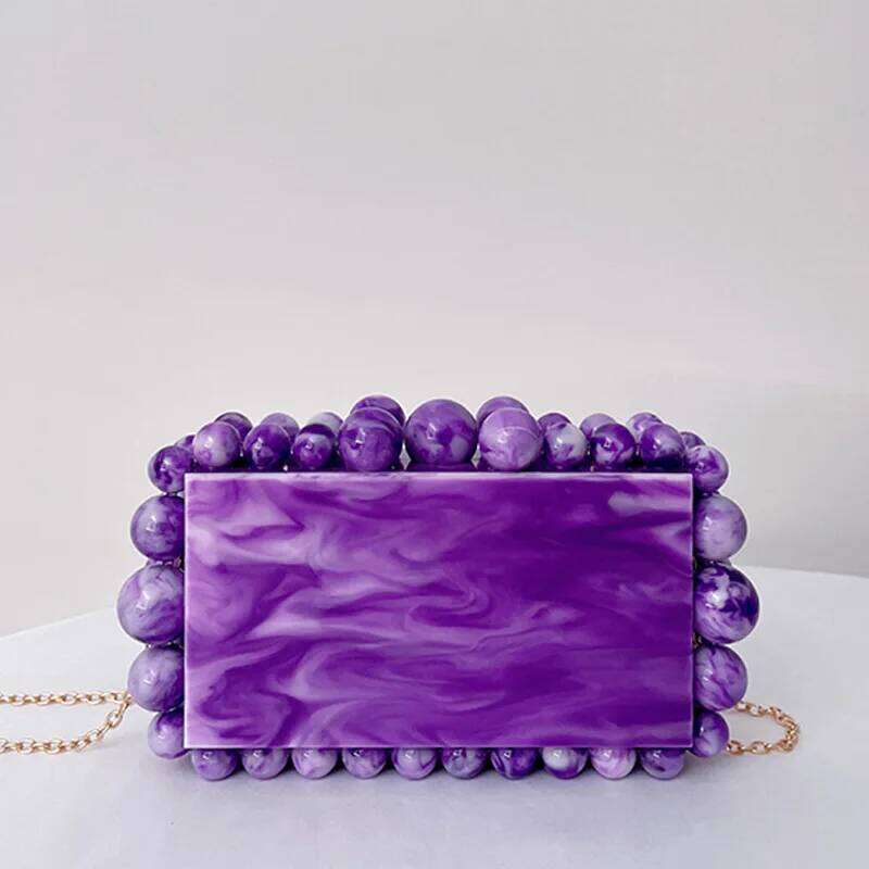 Ladies Handbags Trend 2023 Designer New Casual Brand Shoulder Crossbody Acrylic Beads Pouch Tote Bags Purses For Women
