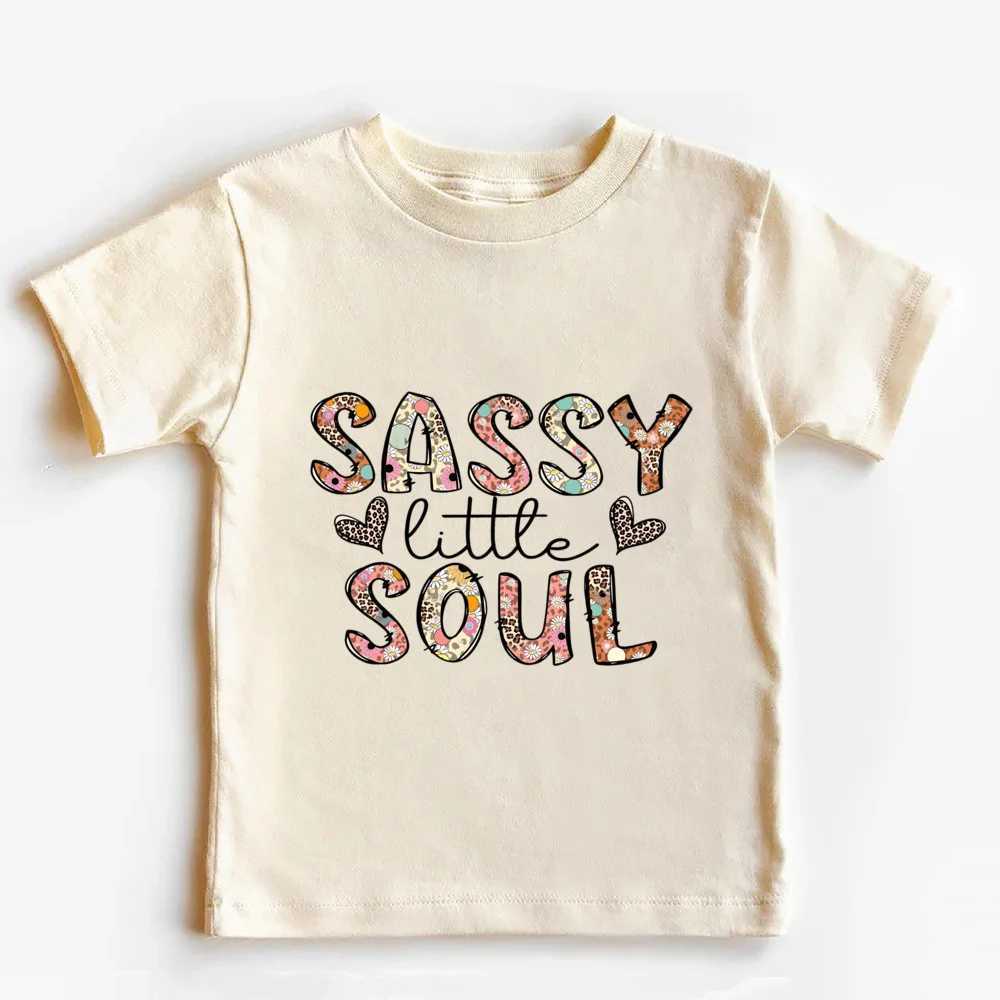 Sassy Little Soul Kids Retro TShirt Retro Natural Toddler Youth Tee Summer Short Sleeve Cute Boho Toddler Girl Shirts Clothes T250603