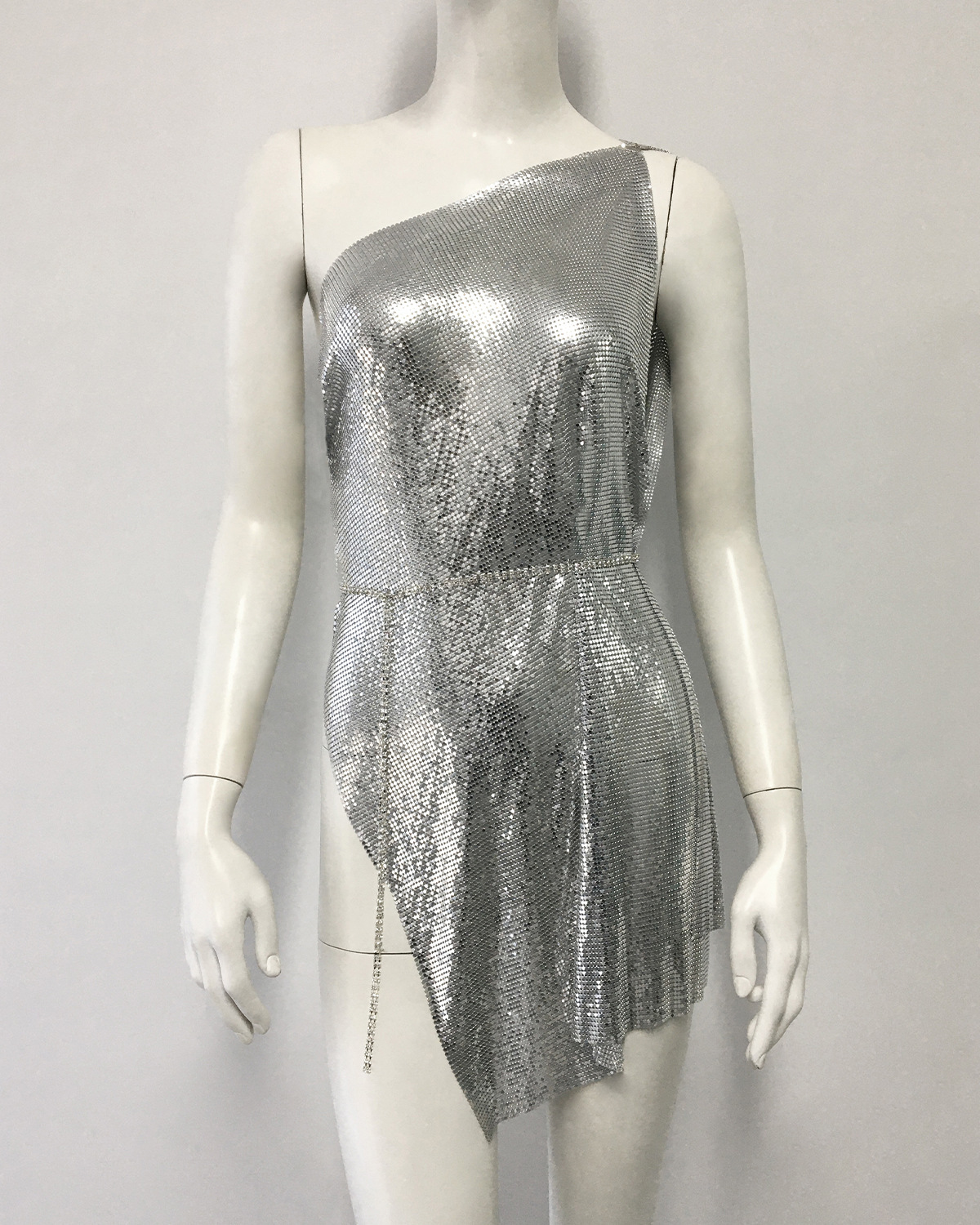 women's wear Women's Metallic Sequin Sexy Hot Girl Rhinestone Strap Asymmetric Shoulder Dress