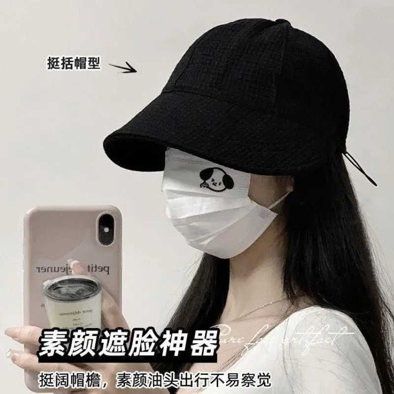 Spring And Summer Women Drawstring Waffle Baseball Cap Fashionable Sun Protection Beach Travel Sun Hat Sports Casual Bucket Hat W250602