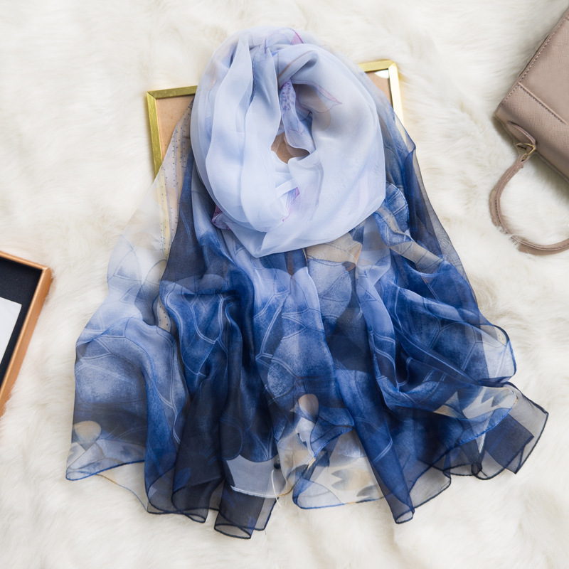 Spring and Autumn New Soft Scarf Women, High-End Thin Sun Protection Scarf, Long Versatile Brocade Gauze Shawl for Outerwear