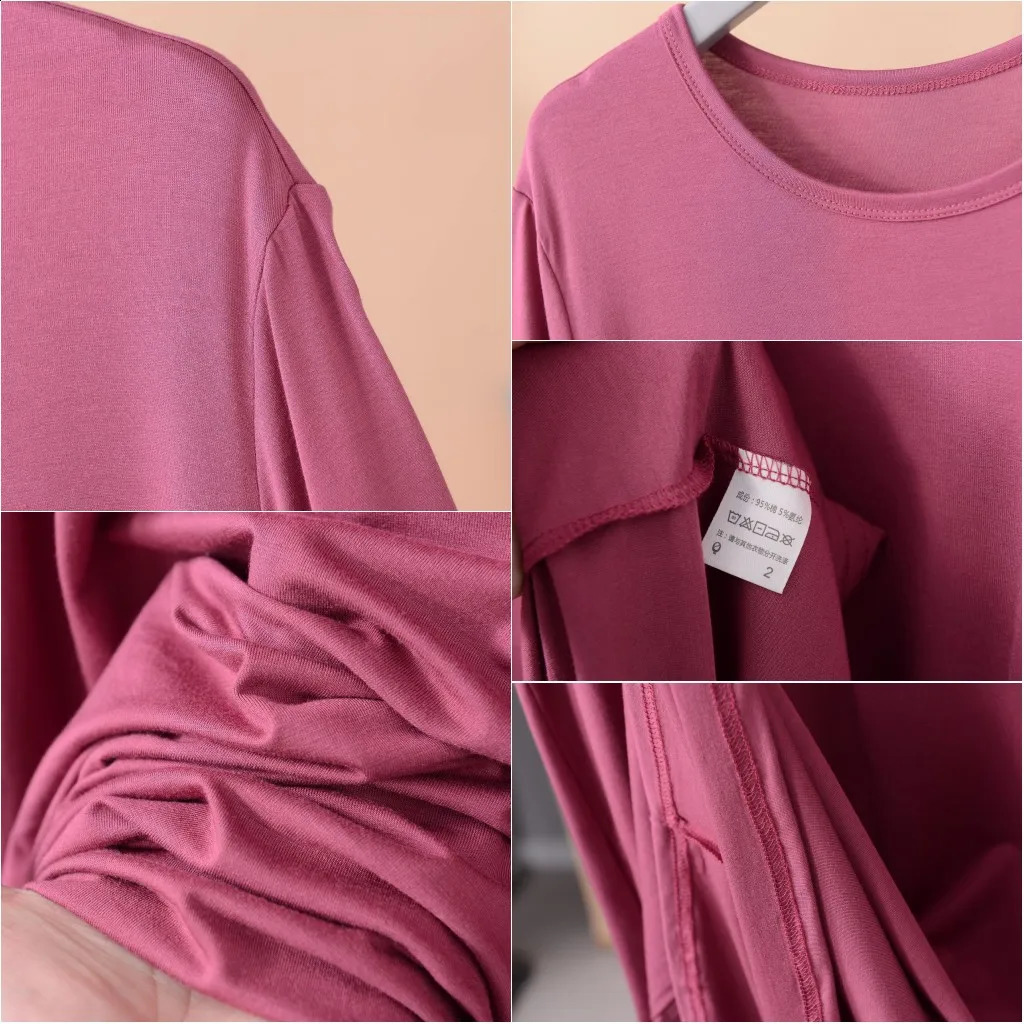 Plus size XL to 8XL Modal dress short sleeves summer womens cool dresses Solid color Bottomed sleepdress midlength homewear 250526