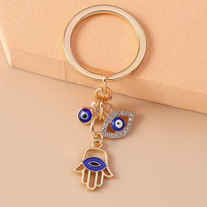 Fashion Metal Evil Eye Keychain for Car Key Women Men Handbag Pendant Keyring Accessories DIY Jewelry Gifts XJ250602
