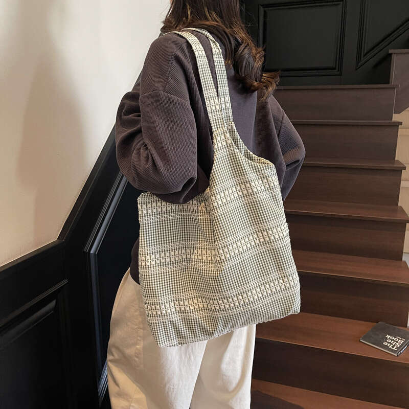 Spring Summer New Handbag Trendy Loose Shoulder Casual Fashion Canvas Handheld Underarm Tote Bag