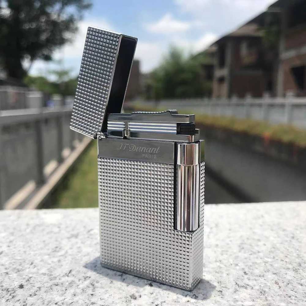 2025 HOT Sell Dunant Lighter Classic Engraved Loud Ping Sound Rechargeable Gas Lighters Ignite Cigar Tools Special Smoke GadgetsC250603