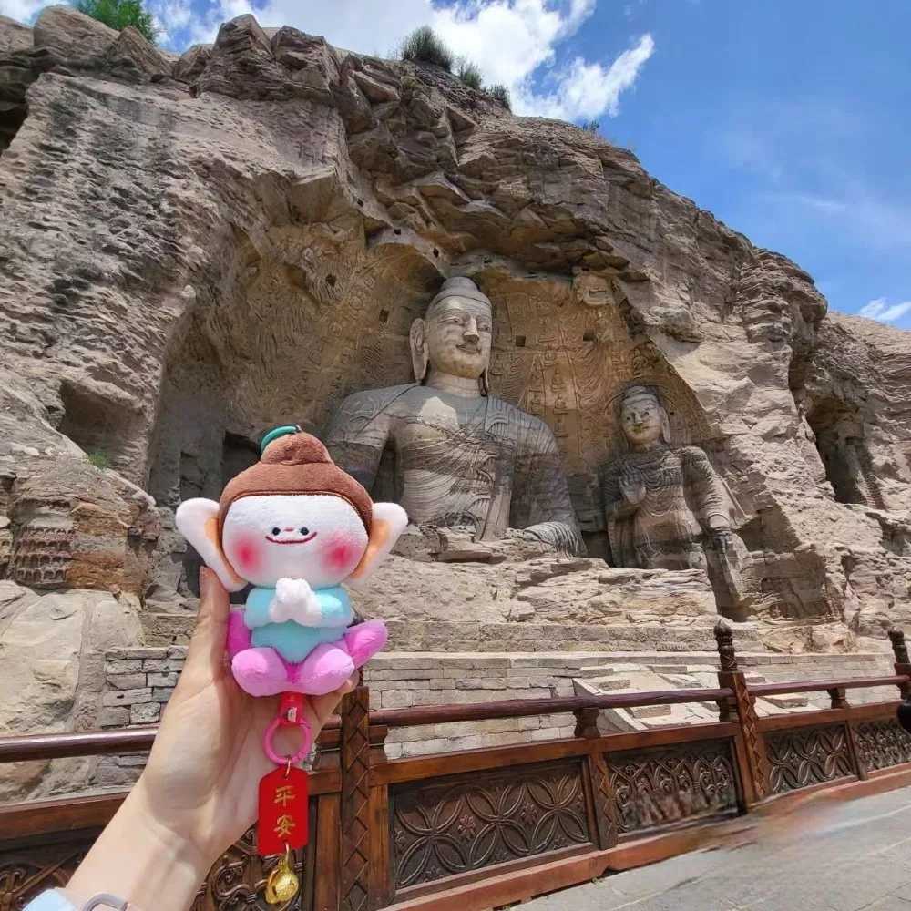 Fashion Cartoon Stuffed Plush Keychain Pendant Gifts Toys Bag Decor Buddha Doll Toy Key Rings Hanging Ornaments XJ250602