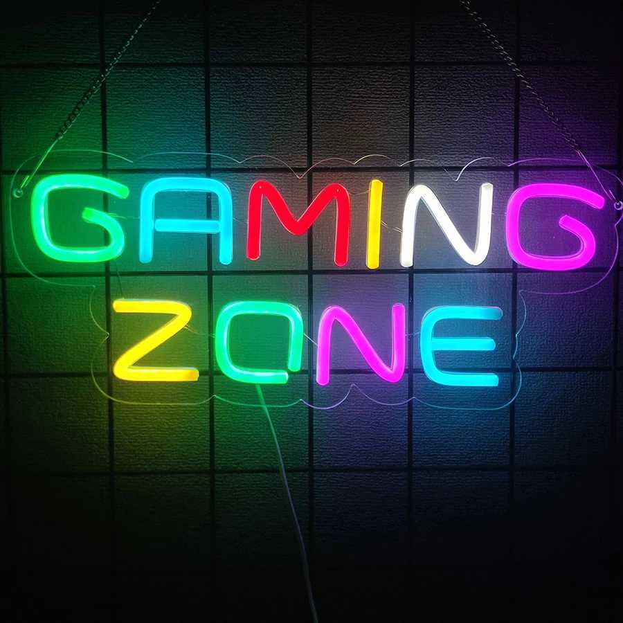 Gaming Zone Neon Sign LED Color Letter Light Used for Game Area Sign Bedroom Home Club Man Cave Decor Gifts for Friends. XJ250602