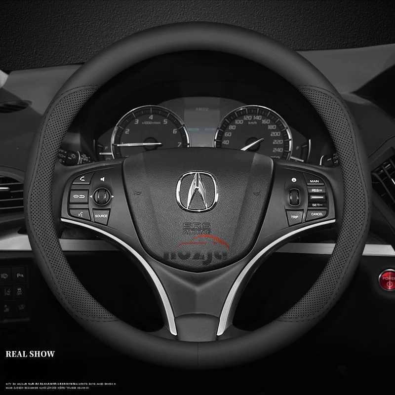 Car Leather Steering Wheel Cover for Acura NSX RDX RLX Integra ADX TL ZDX ILX MDX Type S A-Spec SH-AWD GT Auto Accessories R250603