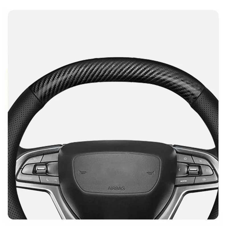 Non-Slip Carbon Fiber Leather Car Steering Wheel Cover For Honda Civic Accord Odyssey Fit CR-V HR-V Jazz City Breeze Jade Crider R250603