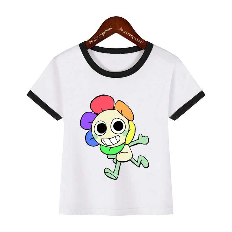 2025 New Dandys World Print T-shirt Crew Neck Short Sleeve Tees For Girl Summer Gift Toddler Cute Cartoon T Shirt Kids Clothes T250603