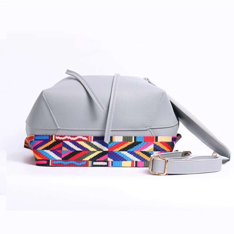 Fsislover Fashion Bucket Bag For Girls PU Leather Women Messenger Bags Colorful Strap Handbag Drop Shopping