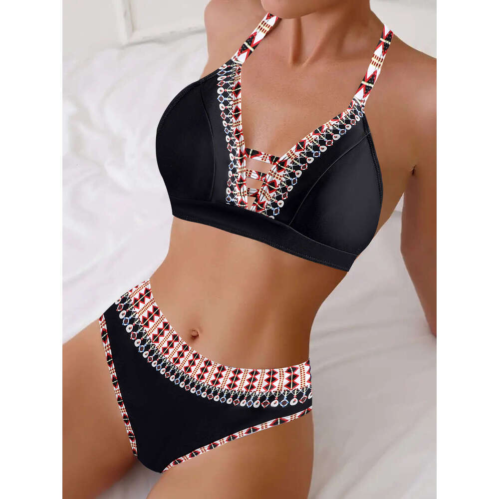 Luxury Swimwear Luxury Swimsuit Designer Bathing Suit Beach Wear 2025 New Style Color Gradient Stitch Bikini Set with Visible Stitching New Product Ne