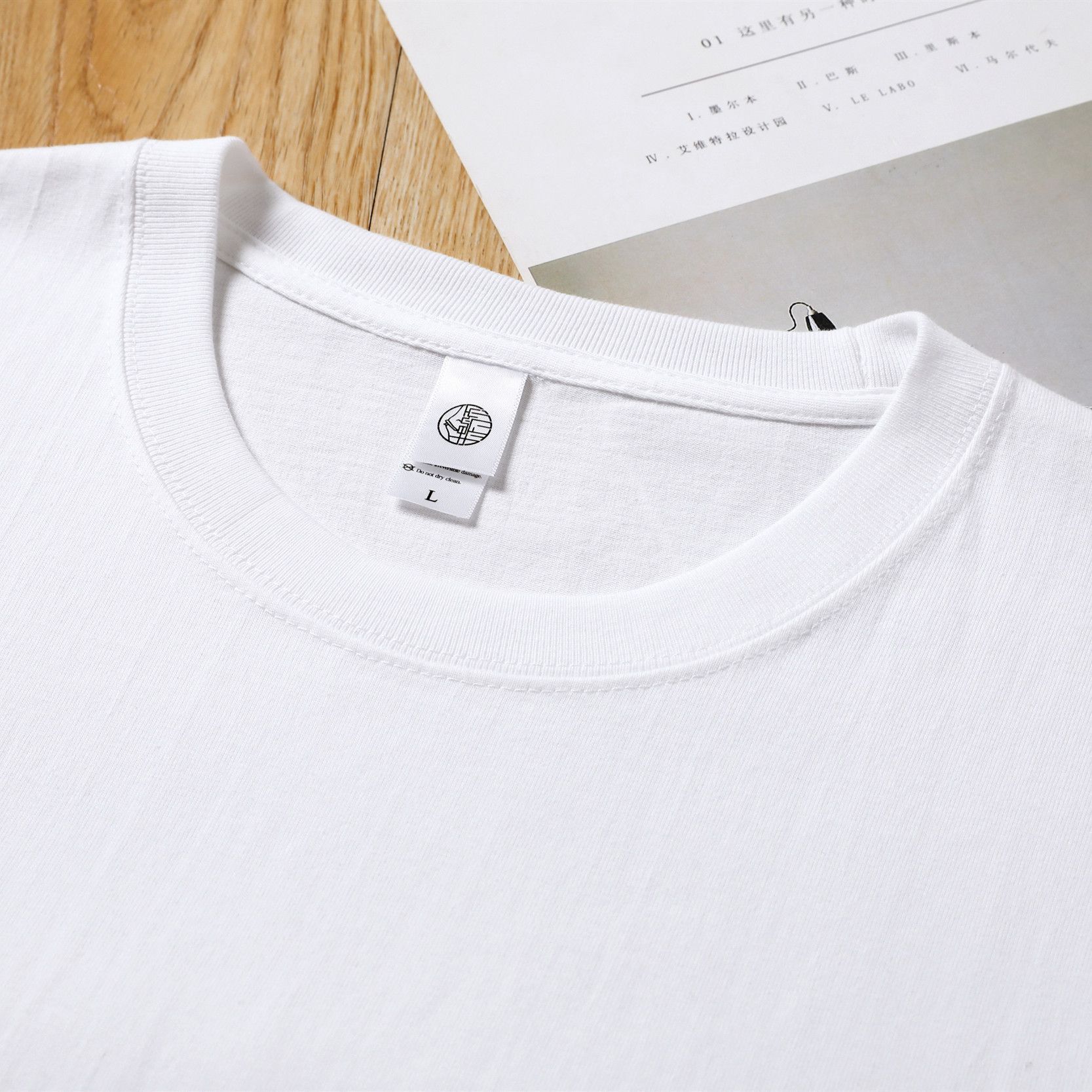 H3100 Base shirt loose sweater women's trendy brand round neck long sleeve women's clothing pure cotton solid color white t-shirt women
