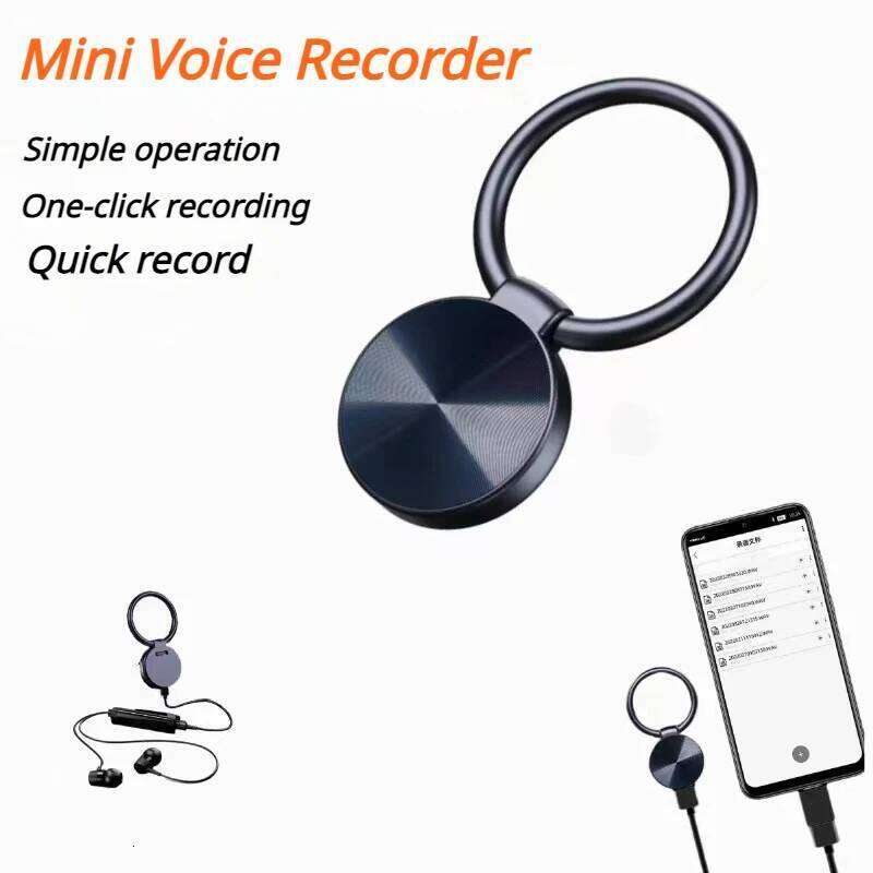 Mini Digital Recorder Keychain Intelligent Noise Reduction MP3 Player Smart Voice Actiaved Audio Sound Recording Pen Espia