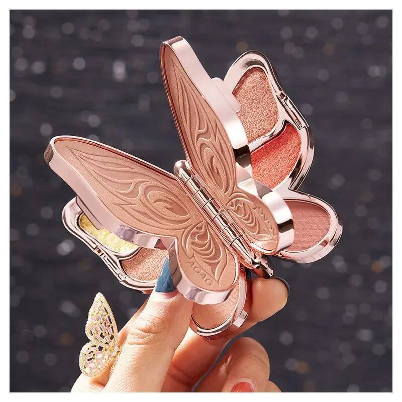 6-Color Lucky Koi Pearl Glitter Large Earth Color Matte Shimmer Butterflies Shadow Cold Sweet Eye Makeup