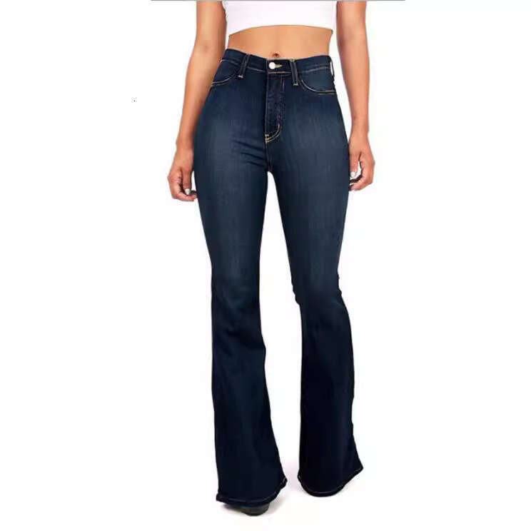 High Waist Flared Jeans For Women Spring Autumn Wide Leg Slimming Long Bell Bottom Pants Summer B5