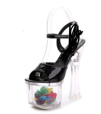 Super High Heels Hentian Nightclub Super High Heels Sandals Women Work Catwalk Pole Dance Shoes Crystal Sole Waterproof Platform Platform High Heels